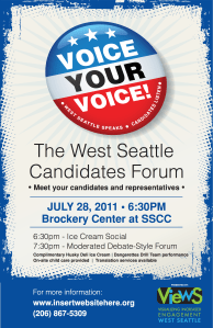 The West Seattle Candidates Forum - Poster_2011-07-28